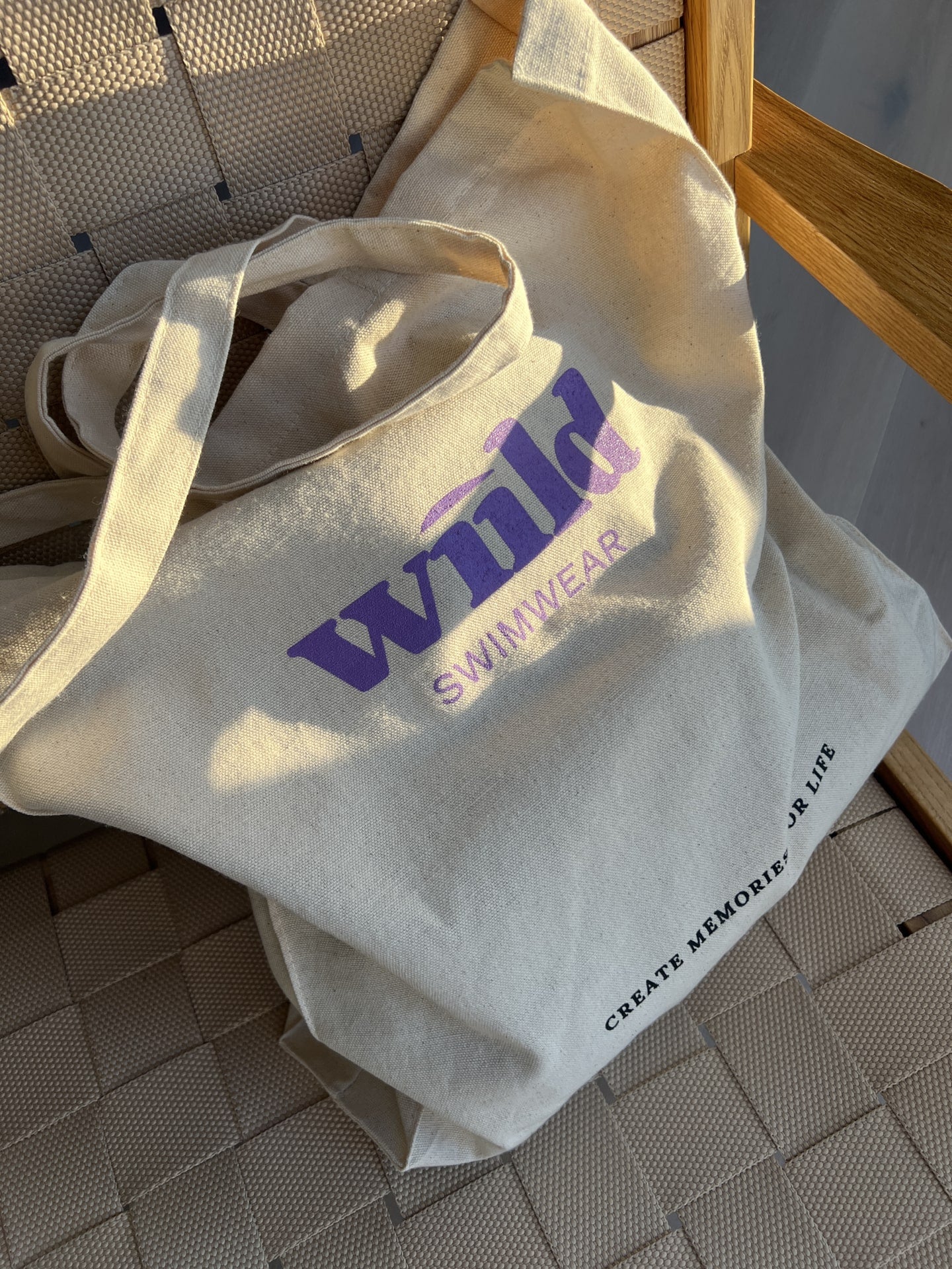 Stor beige tote bag til byen og stranden